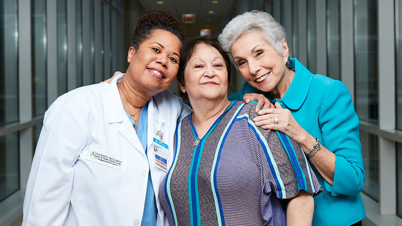 Dr. Sandy Goldberg with Brenda Owens and a patient