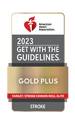 •	Get With The Guidelines®–Stroke Gold Plus with Target: Stroke Honor Roll Elite