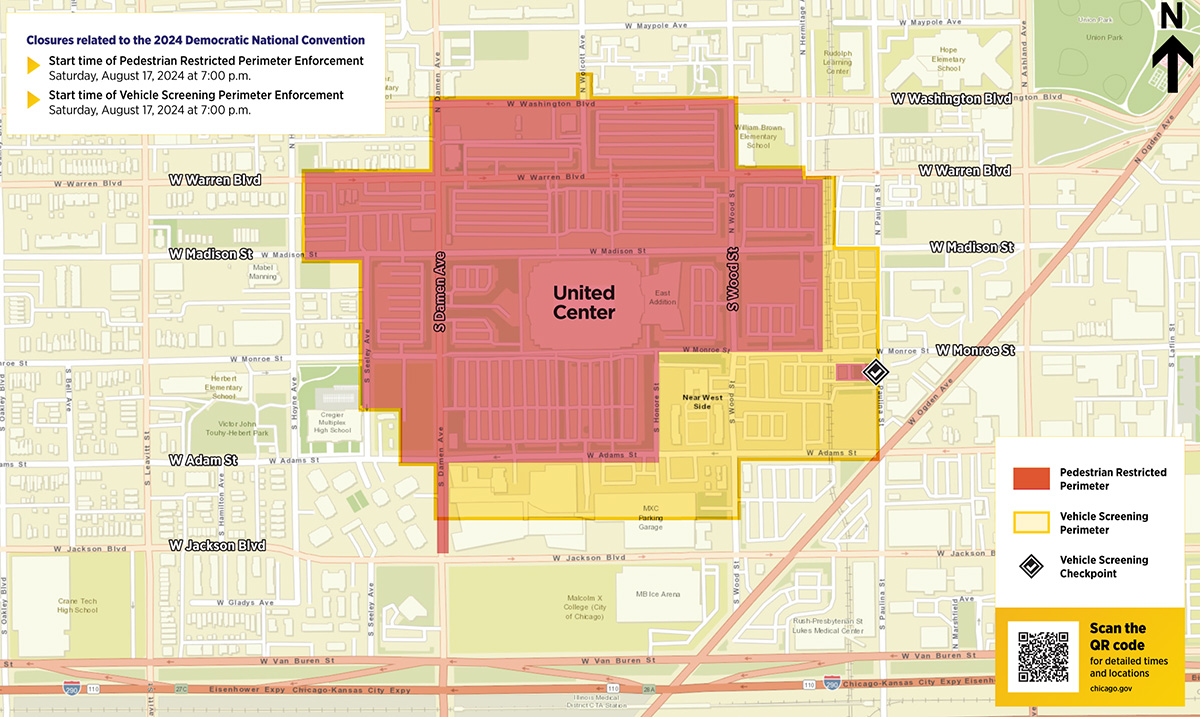 Map of DNC at United Center for August 19 - 22