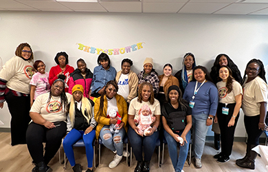 A group of women at a baby shower